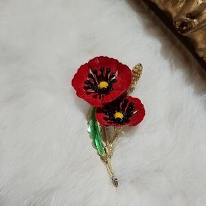VINTAGE POPPY BROOCH
